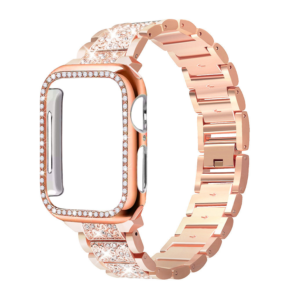 Luxury Watch Apple Bands - Case+Bling strap for Apple Watch band