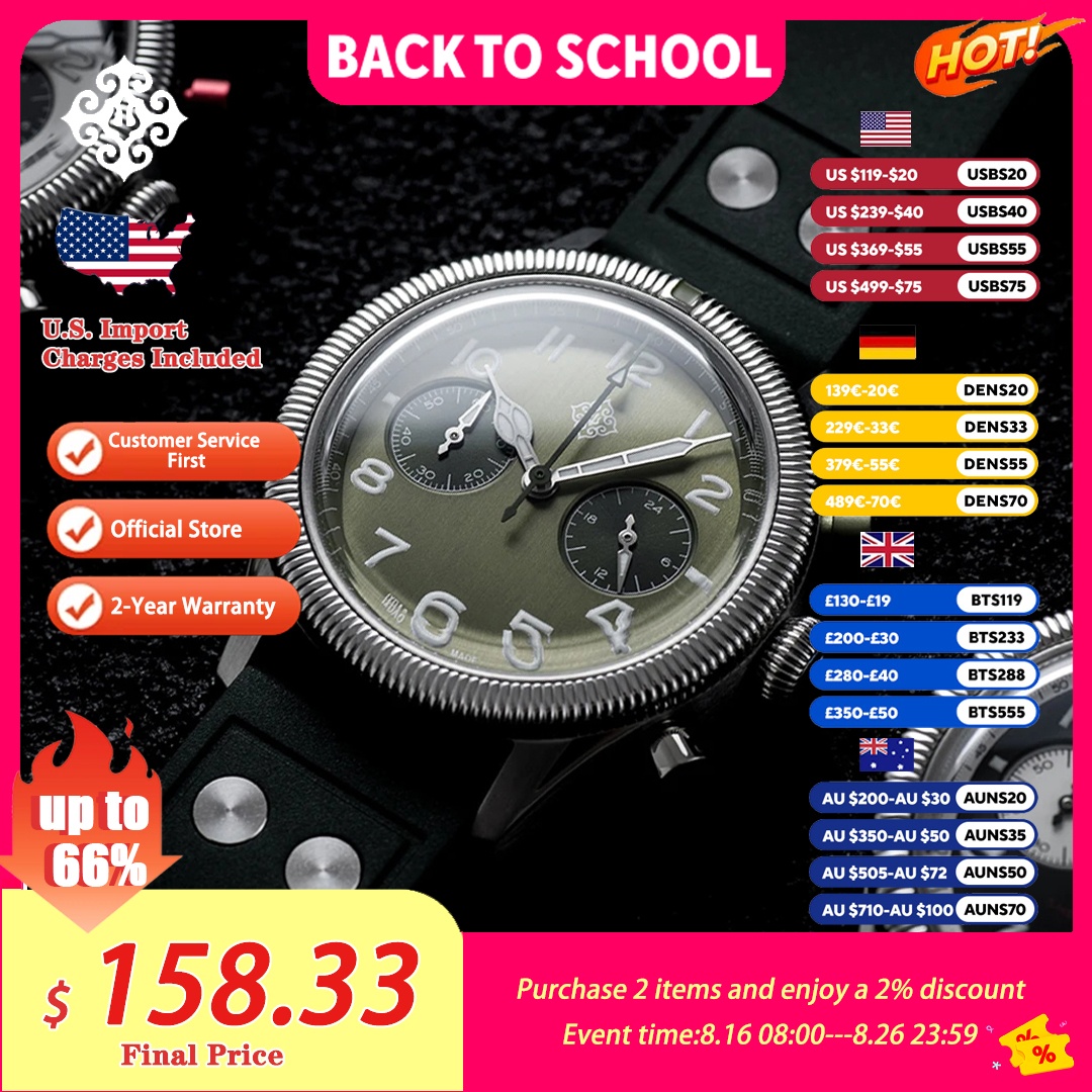 Chronograph Flyback Watch - IXDAO 2026 New Pilot 39mm VK64