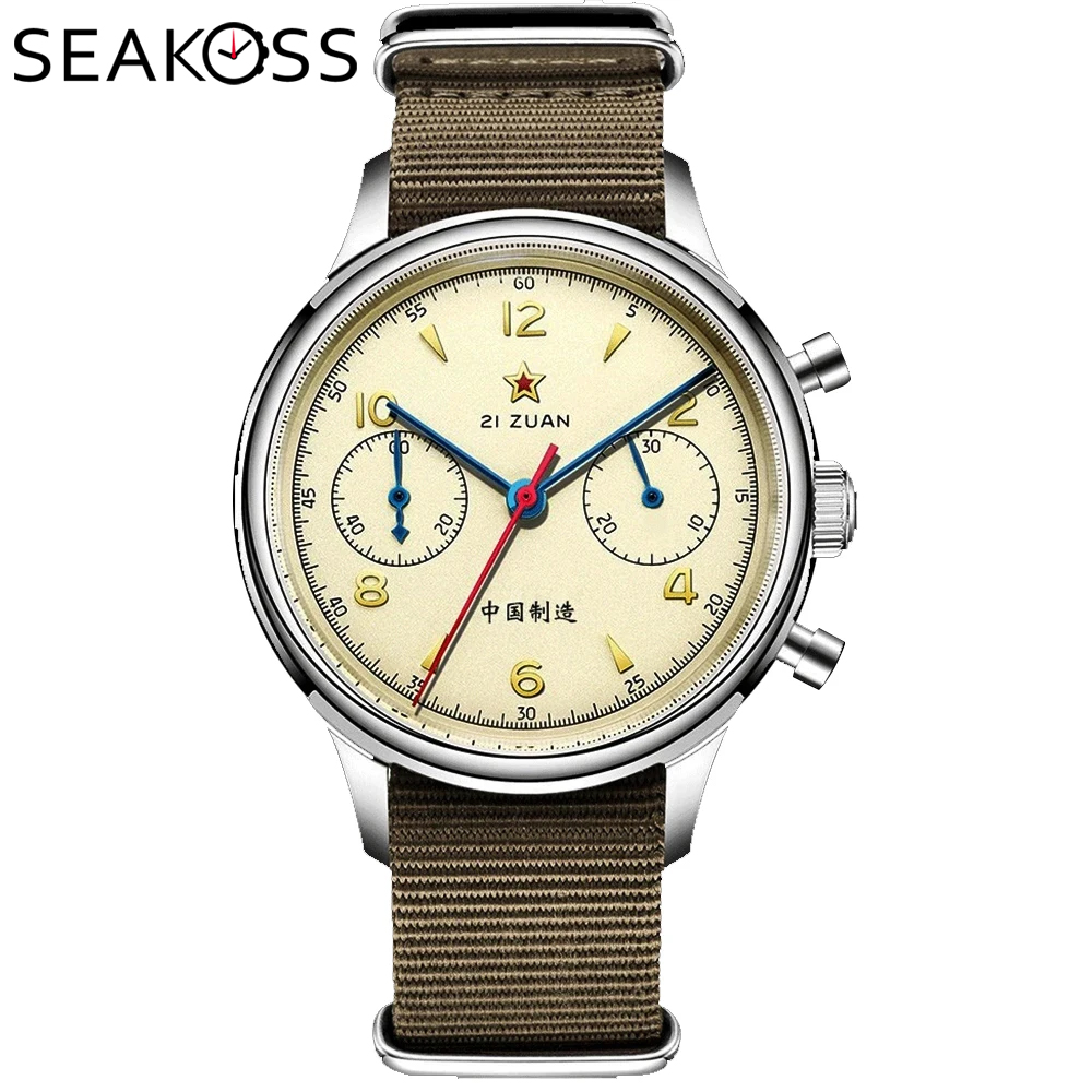 Chronograph Flyback Watch - SEAKOSS 1963 Chronograph 40mm 38mm Sapphire