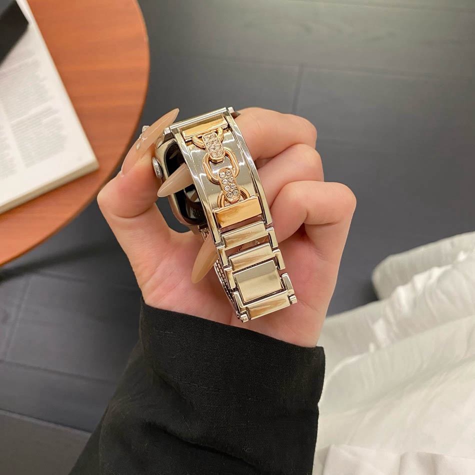 Luxury Double Loop Metal Brace - Luxury Watch Apple Bands 评论和价格