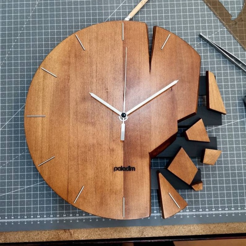 Round Silent Wall Clocks Woode - Luxury Watch Wall Clock 评论和价格