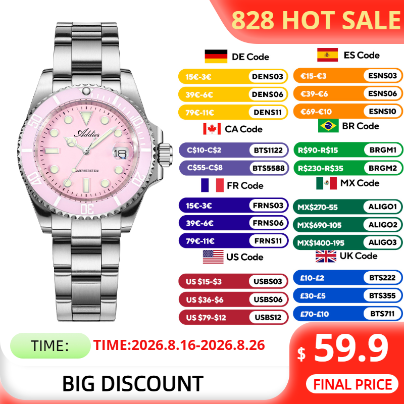 ADDIES 36mm 50m Waterproof Wom - Luxury Watch & Jewellery 评论和价格