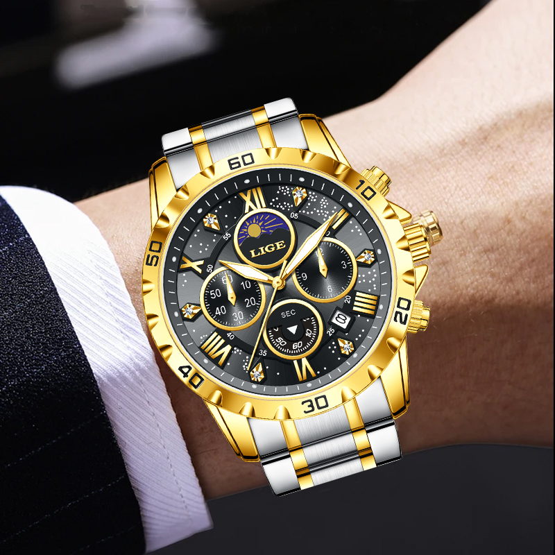 LIGE Top Brand Luxury Quartz M - Luxury Watch Brand 评论和价格