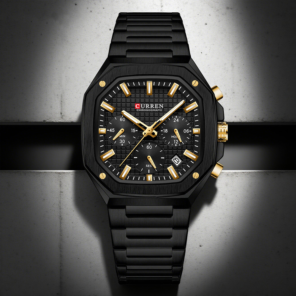 CURREN Luxury Square Chrono Wa - Luxury Watch Men 评论和价格