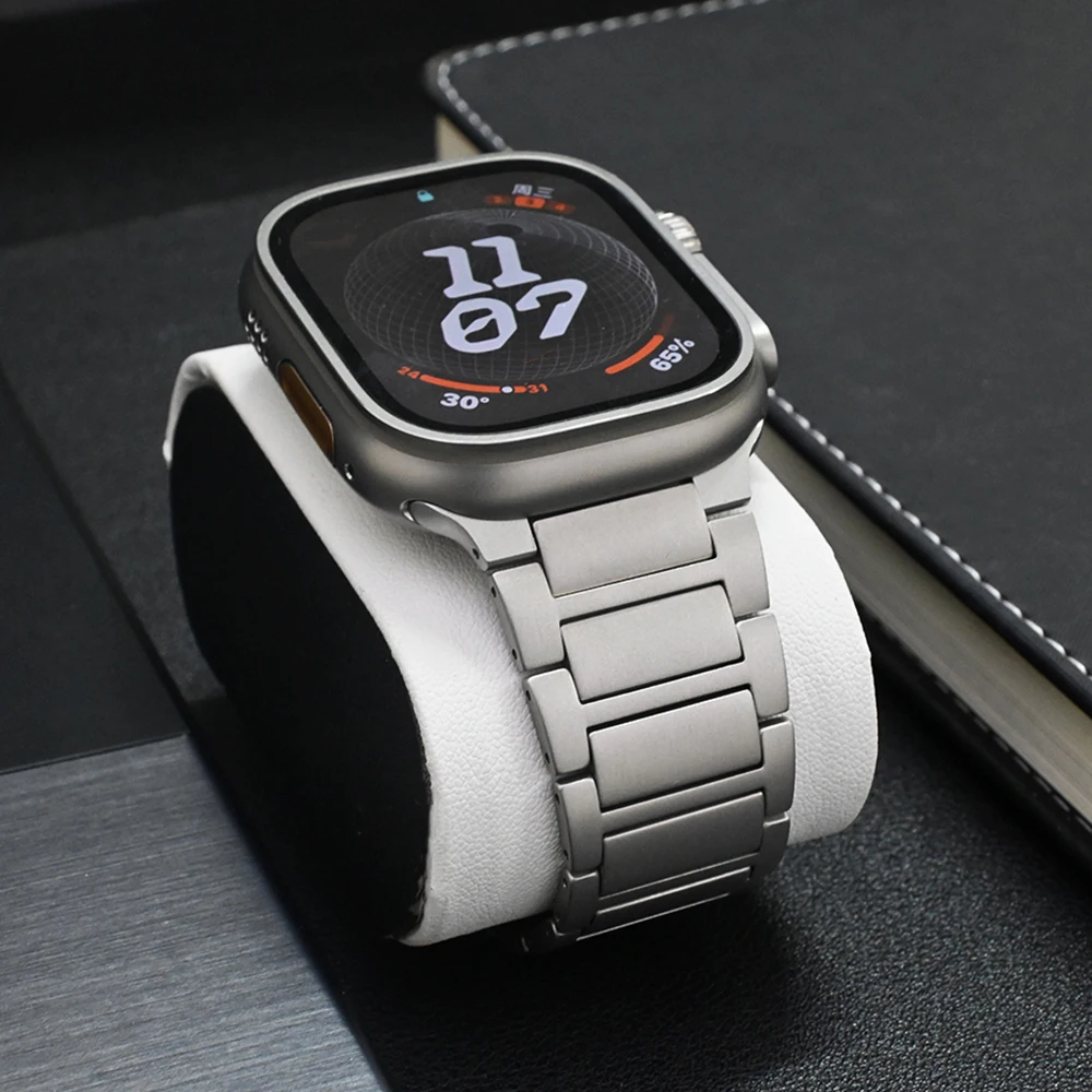 Titanium Men Strap for Apple W - Luxury Watch Apple Bands 评论和价格