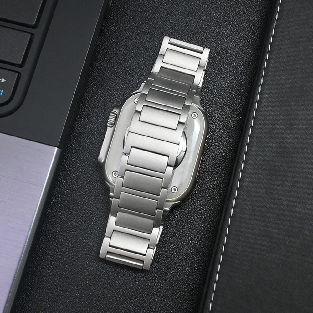 Titanium Men Strap for Apple W - Luxury Watch Apple Bands 评论和价格