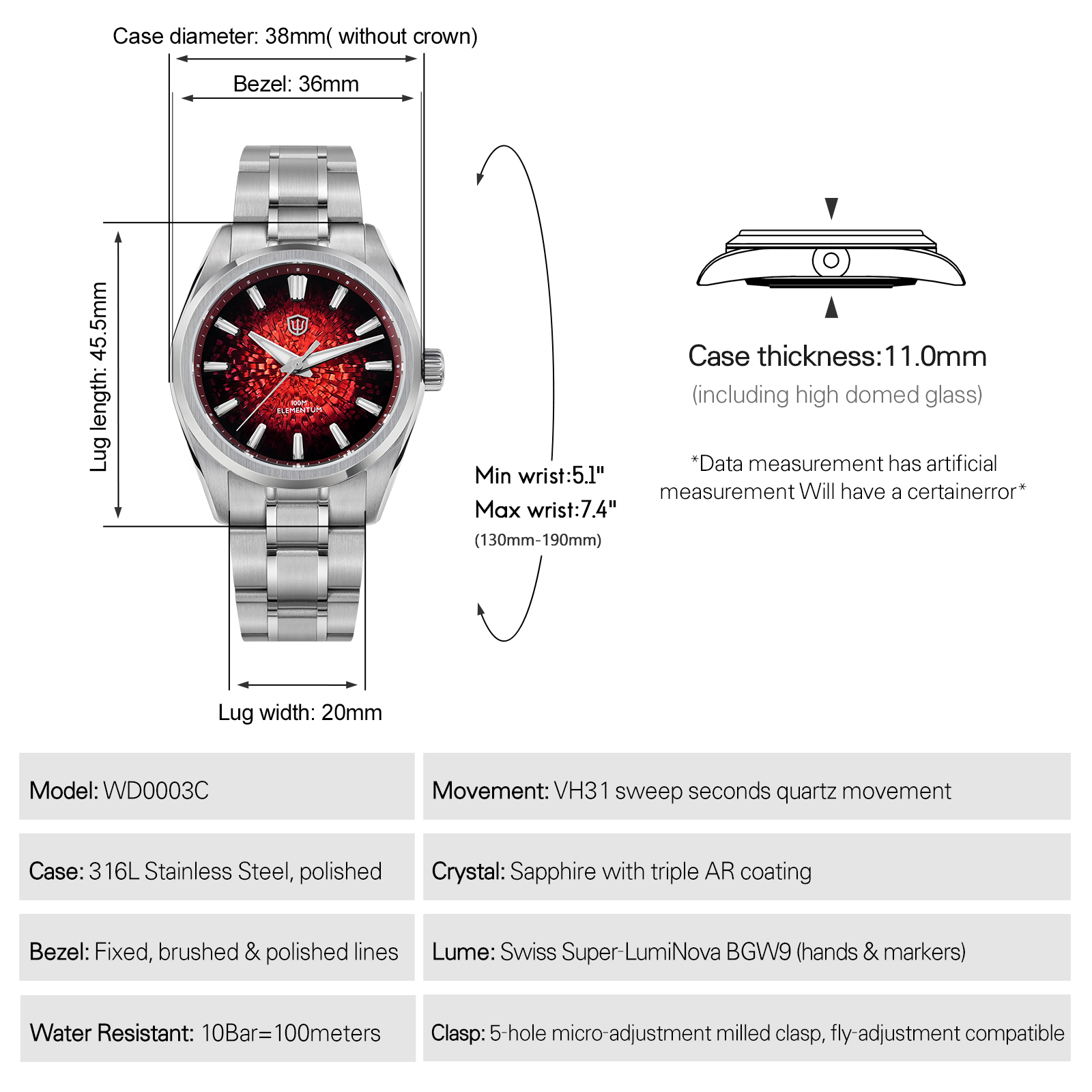Watchdives New WD0003C Quartz  - Luxury Watch Second Hand 评论和价格