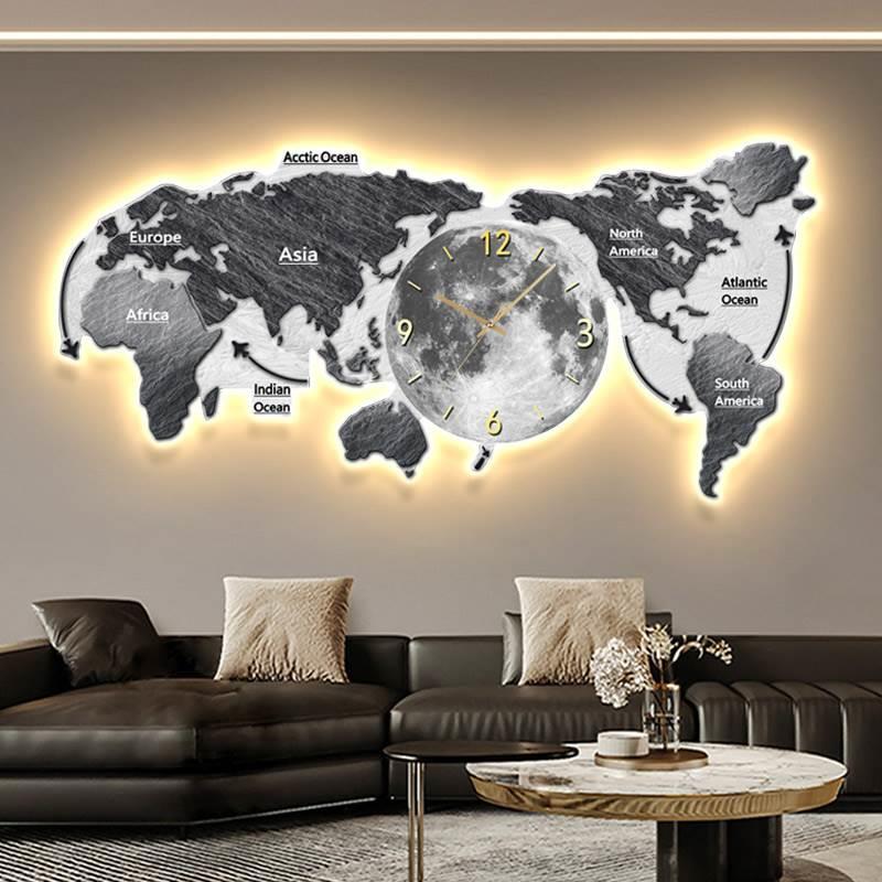 World Map Glowing Wall Clock L - Luxury Watch Wall Clock 评论和价格