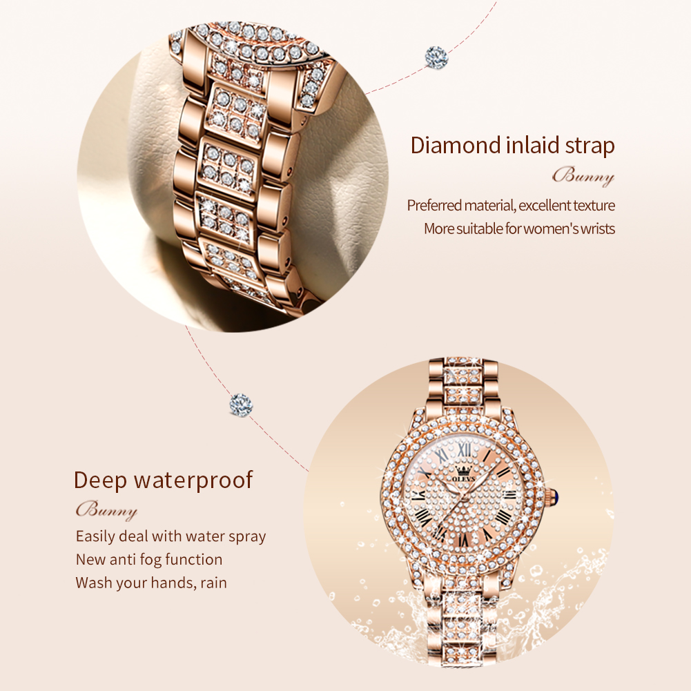 OLEVS 9943 Luxury All Diamond  - Luxury Watch For Sale 评论和价格
